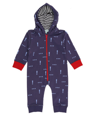 Lilly and Sid Baby Navy Blue Outer Suit Limited Edition Exclamation Mark Print