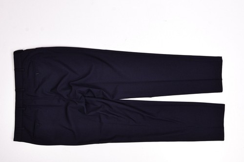 Canali Impeccabile Pantalone Abito Lana Piatto Fronte Uomo Blu 34 X 30 - Foto 6 di 10