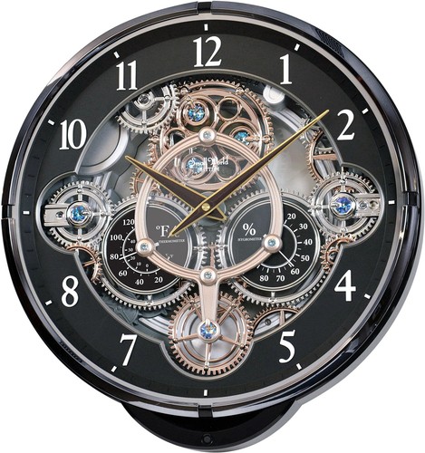 Rhythm Clocks "Gadget" Magic Motion Clock, Black - 第 1/5 張圖片