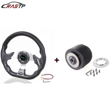 13" Carbon Fiber Steering Wheel +Hub Adapter For 1984-2004 Ford Mustang Non-GT
