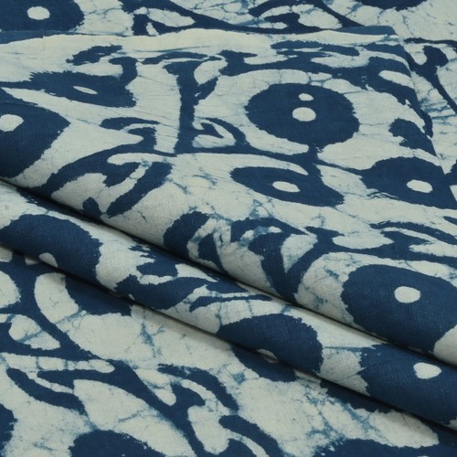 Tela de algodón puro hecha a mano india de 5 yardas con estampado floral hecha a mano natural - Imagen 5 de 7