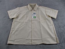 Vintage Brent Beige Half Sleeve Dress Shirt Montgomery Ward Size L 16 16.5 NWT