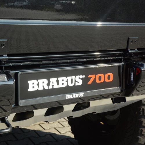 BRABUS Kennzeichenhalter Kennzeichenverstärker Set schwarz mit BRABUS Logo