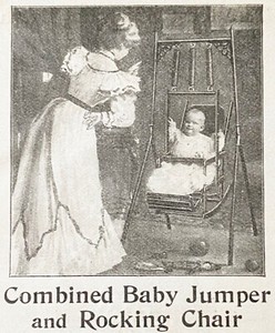 Antique GLASCOCK'S Baby Jumper&Rocking Chair Combo Muncie,Ind. Vtg 1900 Print Ad
