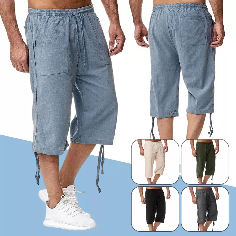 Buy Vertily Men Pants Mens Linen Loose WideLeg Pants Cropped Trousers  Summer Men Casual Harem Pants Jogger Pants Fitness Trousers Linen Loose  Pants Casual Outdoors Pocket Pants Army Green at Amazonin