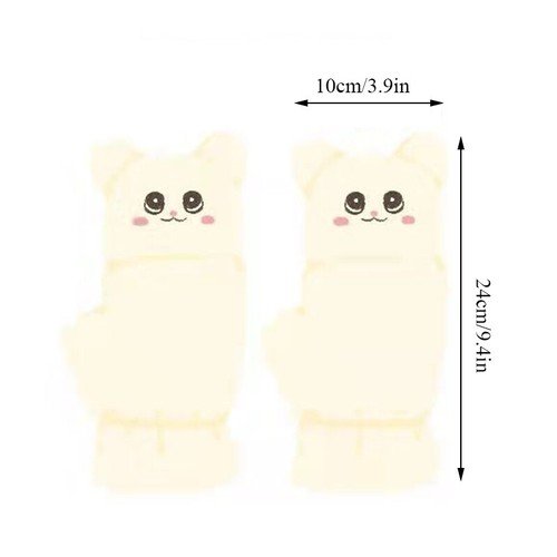 Women Winter Rabbit Fur Mittens Fingerless Gloves Plush Warm Glove Winter Soft - Picture 2 of 26