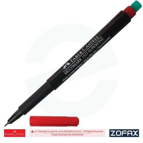 FABER-CASTELL Multimark BLACK BLUE RED Super Fine (S) Tip Permanent Marker Pens - Picture 64 of 84