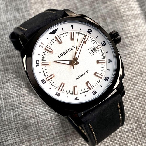 Big Face 42mm Corgeut White Dial DATE Japan NH35A Automatic Mens Watch - Picture 10 of 13