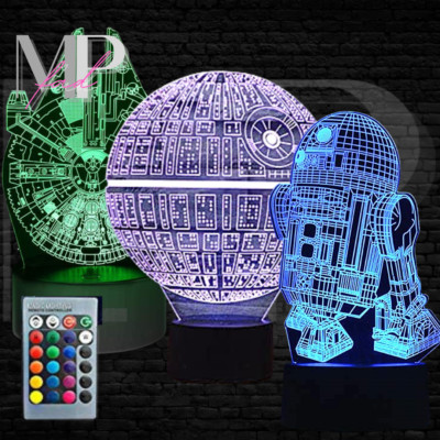 3-D LED 16 Colors 3 Different Patterns USB Power w Controller Night Light Lamp