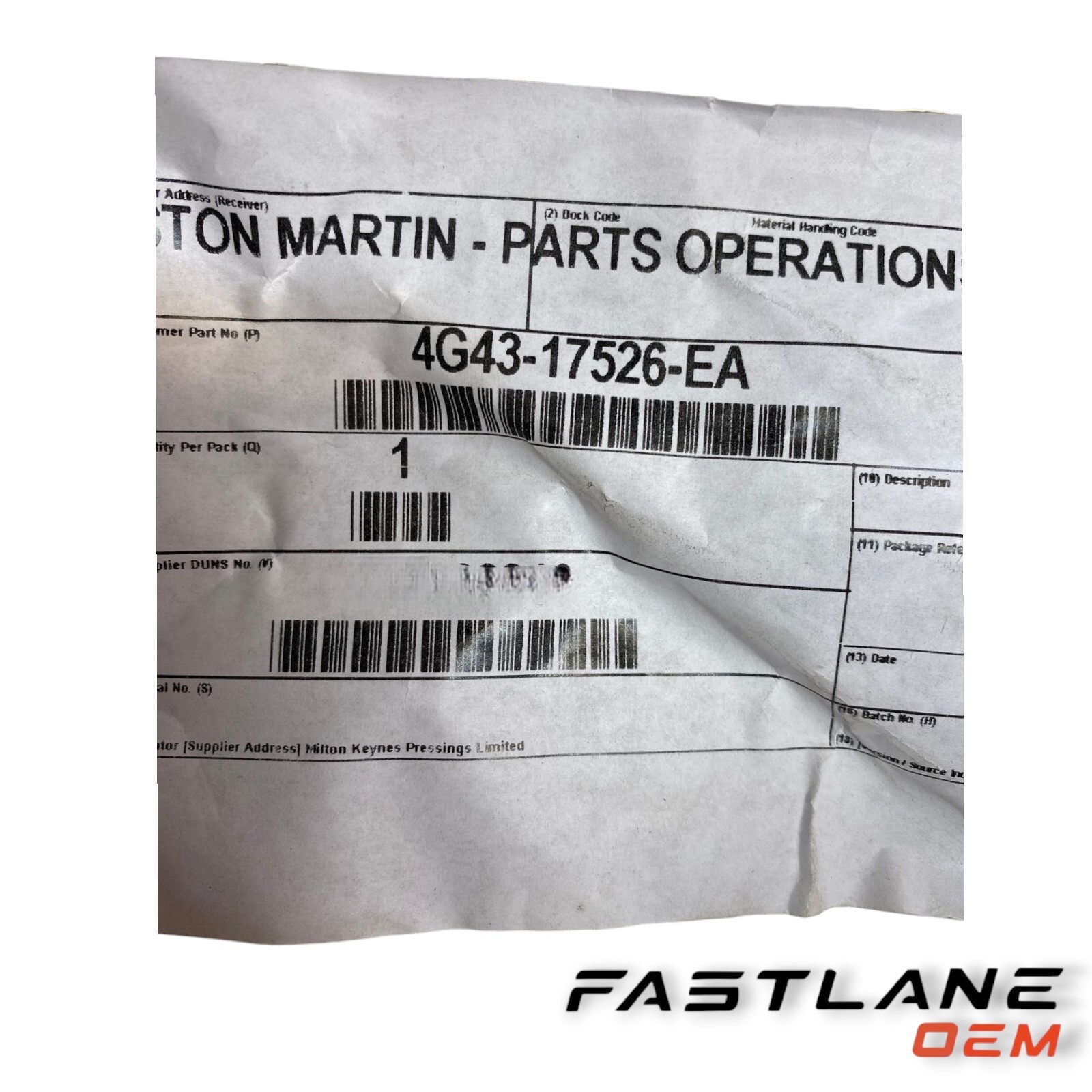 11-17 ASTON MARTIN V8 VANTAGE ARM ASSEMBLY-W/WIPER RH NEW OEM 4G43-17526-EA