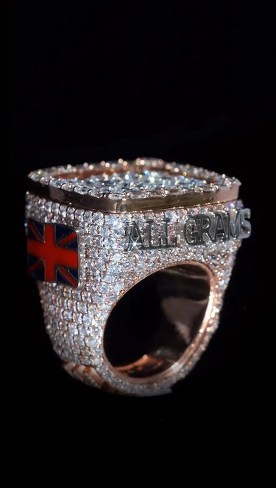 VVS Moissanite Men's Ring Hip Hop Letter Ring Iced out Custom Moissanite Ring - Image 4 of 4