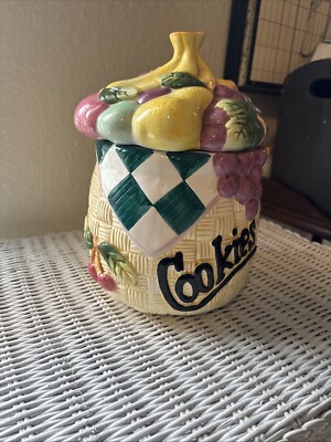Vintage Rayware  Cookie Jar, Colorful Fruit