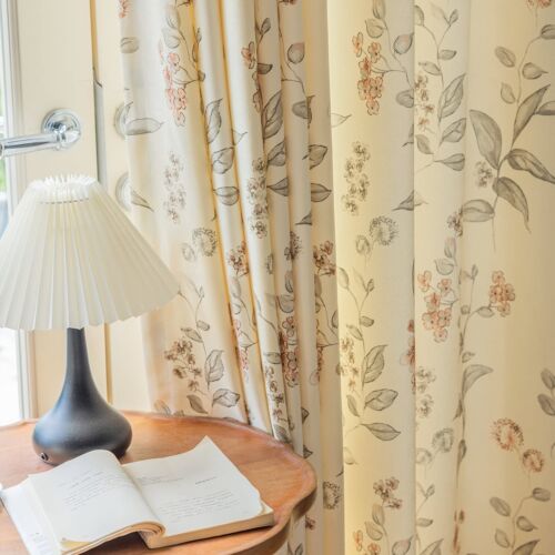 Floral Curtain for Living Room Chenille Printed Boho Wildflower Botanical 96 ...