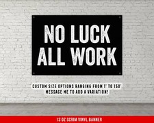 Motivational Fitness Wall Art - No Luck All Work Banner for Home Gym