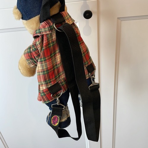 Vintage musical backpack Gurilla Biscuit, 🎶🧸Teddy Bear bag, sound, plaid shirt - Picture 3 of 13