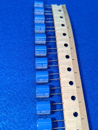 Qty (50) Sprague (Vishay) 220uF, 10V, OSCON Aluminum Polymer Capacitor - Picture 3 of 7