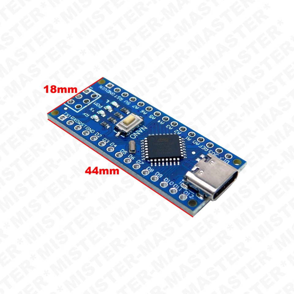 ARDUINO NANO V3.0 COMPATIBILE CLONE USB TYPE-C MICROCONTROLLORE ATmega328P - Immagine 3 di 3