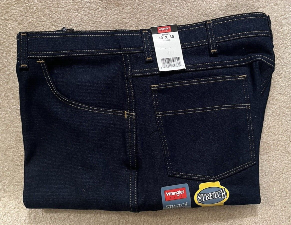 Wrangler Hero Regular Fit Men’s Jeans Blue Stretch Flex Denim Size 40x30