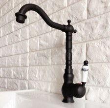Oil Rubbed Bronze Swivel Spout Kitchen Single Handle Hole Sink Vanity Faucet