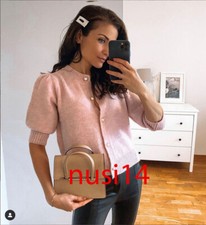 ZARA NEW WOMAN CARDIGAN JACKET WITH PEARL BUTTONS PINK S-XL 3859/001