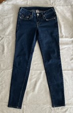 True Religion Jeans Womens Size 27 JOHNNY Dark Denim low raise Made In USA