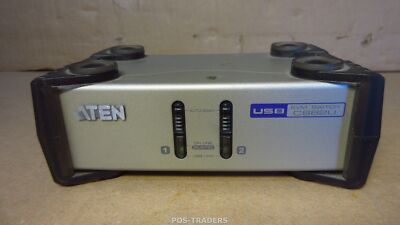 ATEN CS82U CubiQ KVM Switch 2-Port VGA 2048x1536 PS2 Keyboard Video Mouse NO PSU