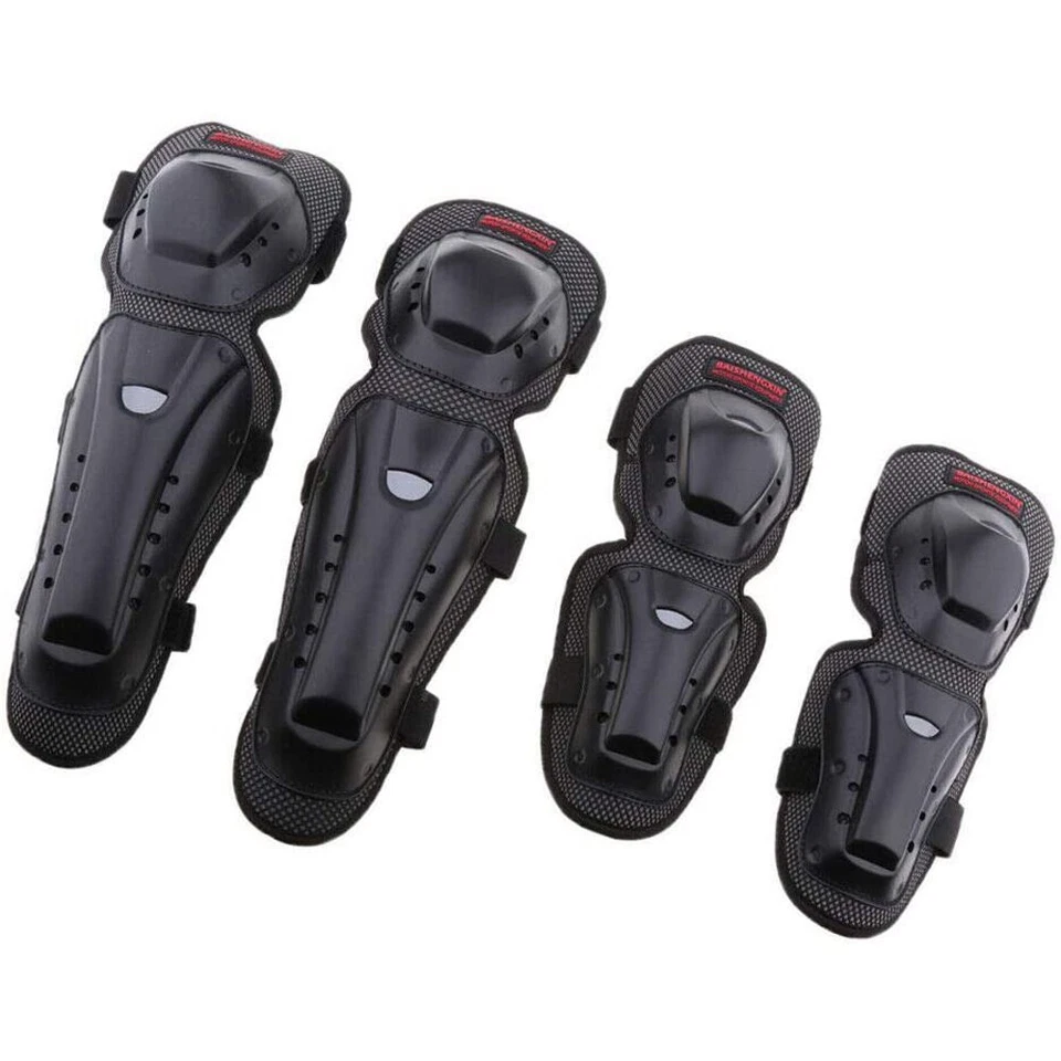 Juego de 4 almohadillas protectoras de rodilla y codo para motocross patinaje protector de rodilla Foto 3 de 4