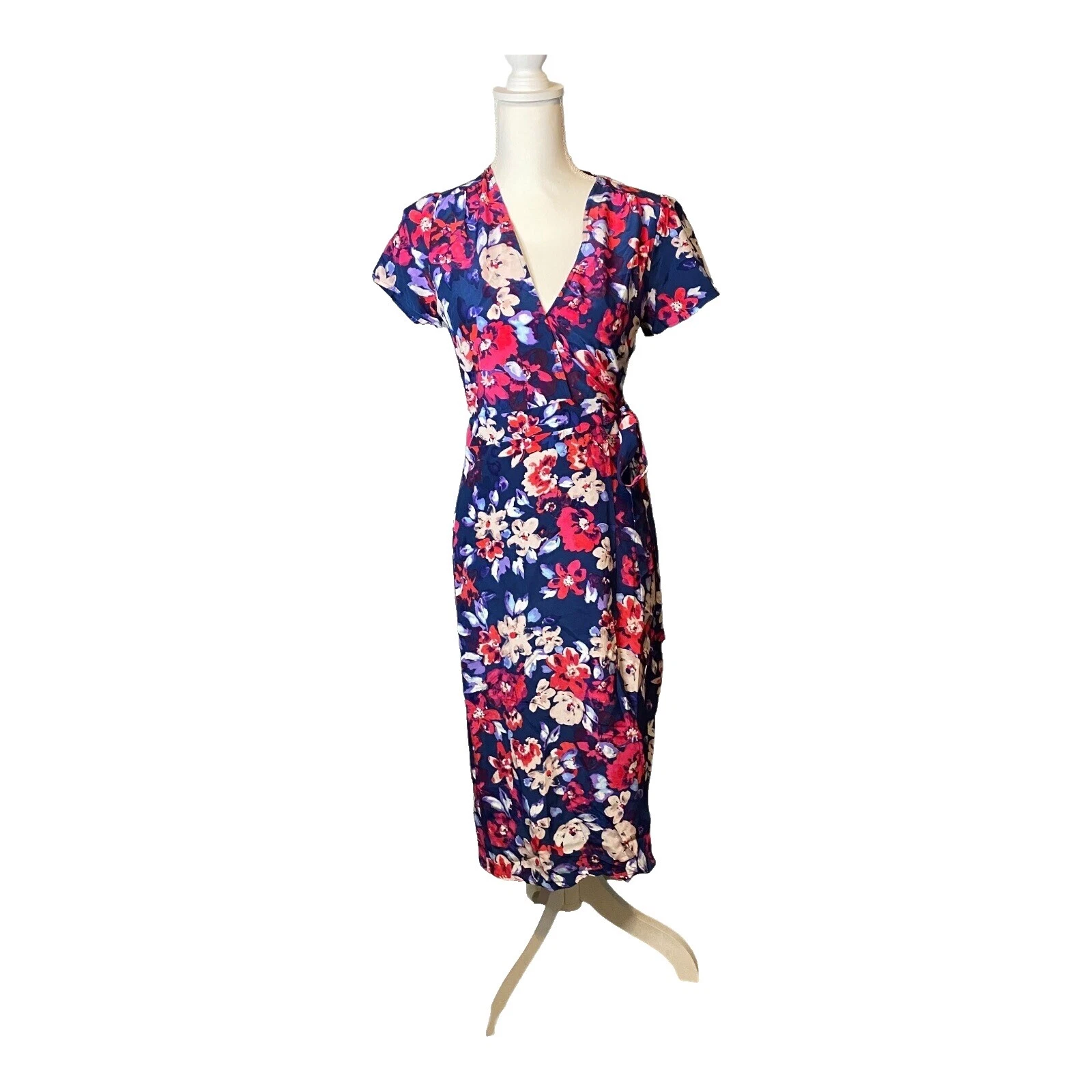 Silk Casual Floral Wrap Dresses