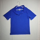 Boys Royal Blue School Uniform Top Collar Size L 10/12 Short Sleeve