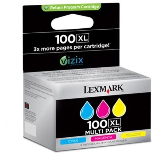 Genuine Original Lexmark 100XL Cyan Magenta Yellow Ink Cartridges 100 XL 14N0850