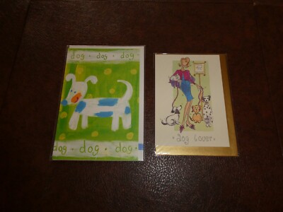 2 Vintage-Dog Lovers  Greeting Cards -Different Styles with Envelope- NEW