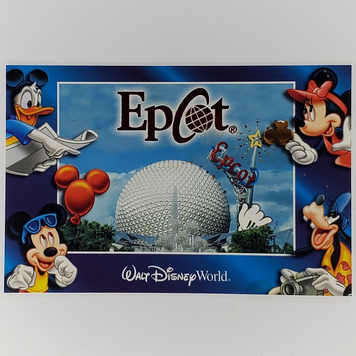 Epcot Postcard Spaceship Earth Pixar Disney World Donald Duck