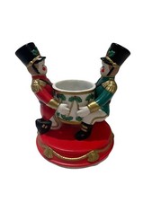 Partylite Christmas Toy Soldier Votive Candle Holder Drum Ceramic Holiday