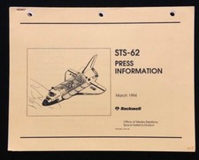 STS-62 ROCKWELL INTERNATIONAL RELEASED SPACE SHUTTLE MISSION PRESS KIT 