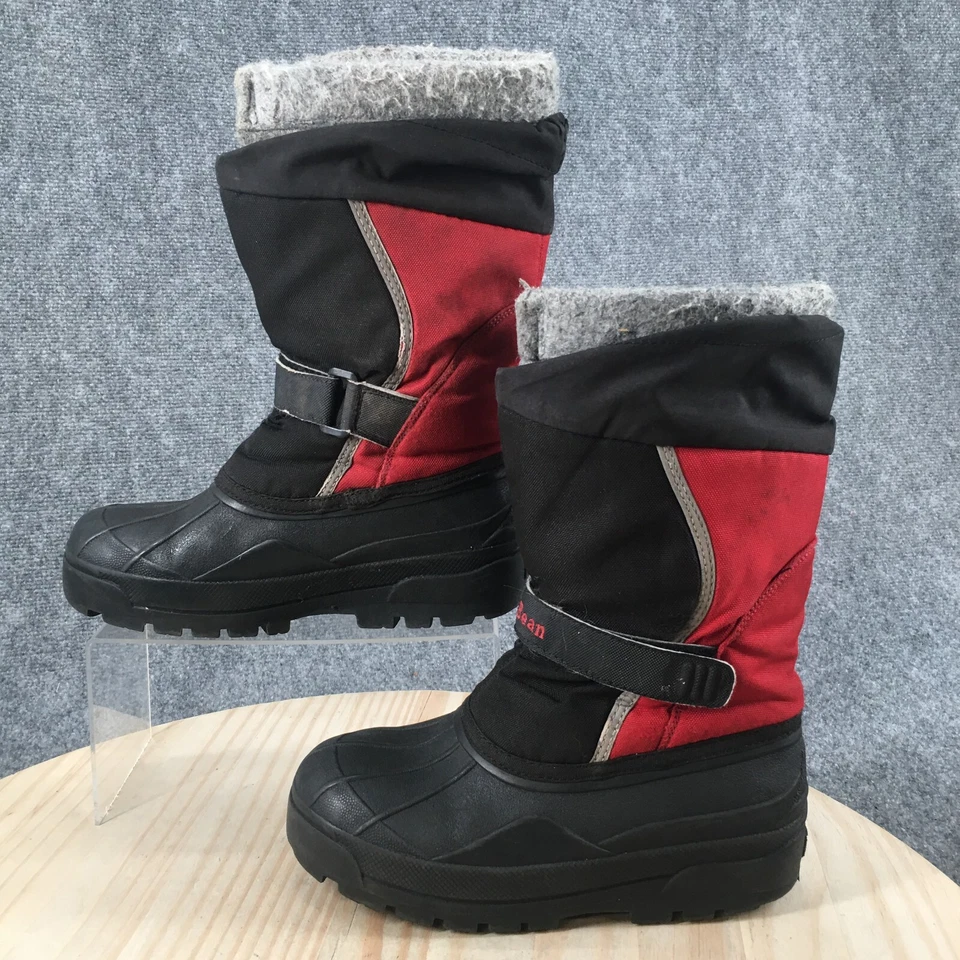 LL Bean Botas Juvenil Niño 4 Northwoods Esquí Aislado Invierno Rojo Negro Pull On Foto 2 de 4