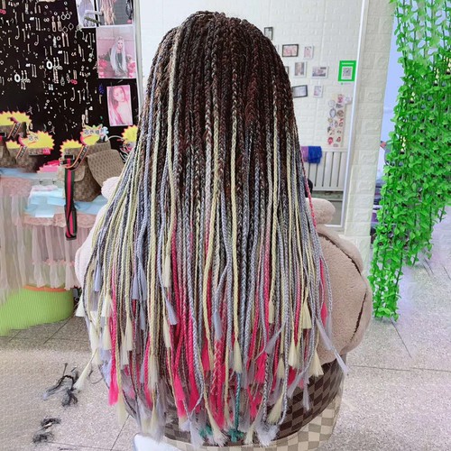 Peluca trenzas unisex de 60 cm moda pelucas de seda de alta temperatura trenzas postizos para el cabello 3 piezas - Imagen 48 de 48