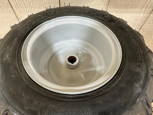 Set of 2 - Grey 18x8.00-8 Lawn Mower Tire and Rim Tubeless Nylon Monitor Mfg - Picture 7 of 10