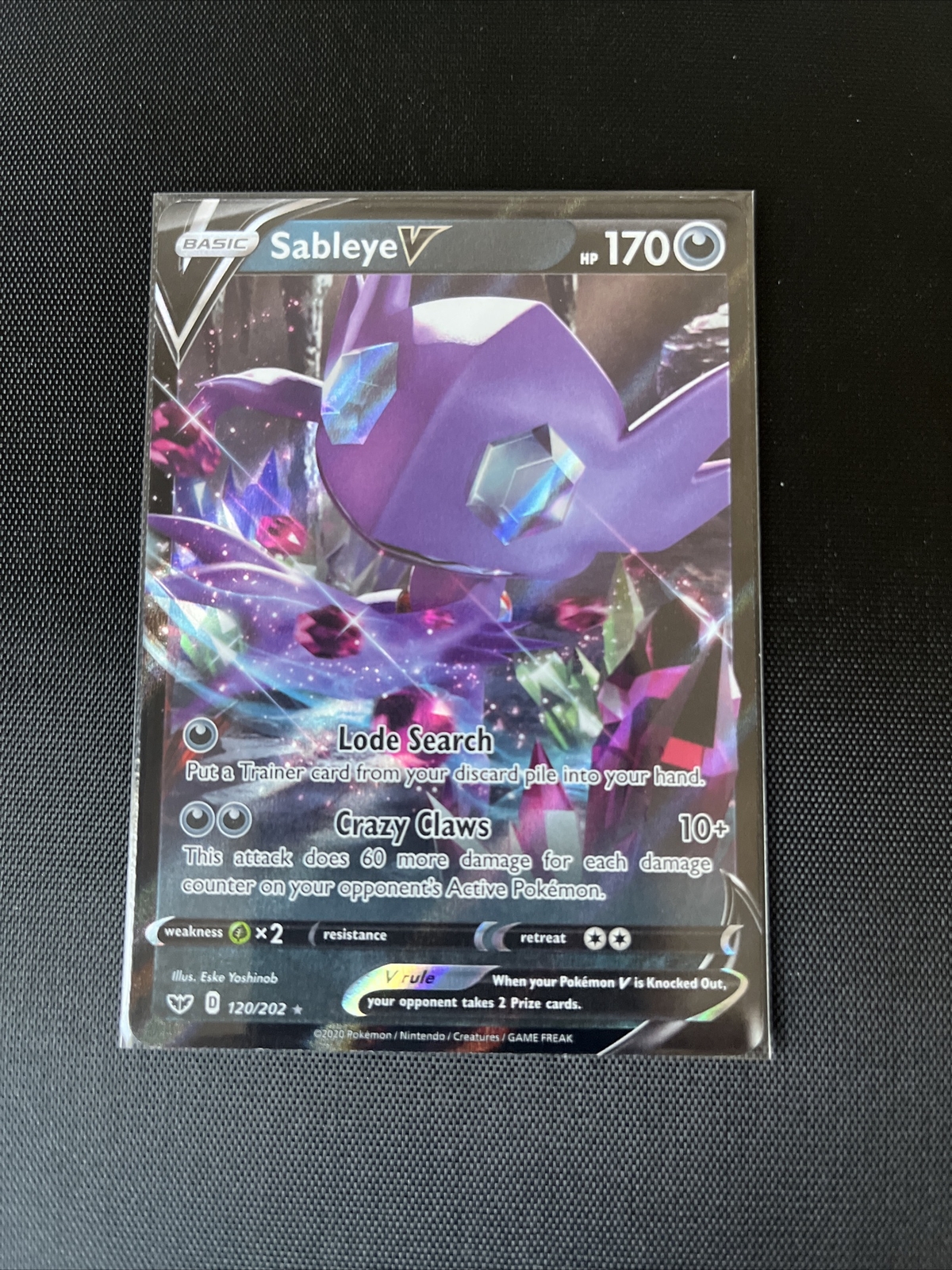 Pokémon TCG Sableye V Sword & Shield Base Set 120/202 Holo Ultra Rare