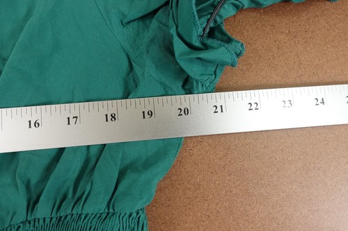 Allegra K Women's XL Green V-Neck A-Line Crochet Trim Boho Ruffle Hem Dress NWT - Picture 7 of 9