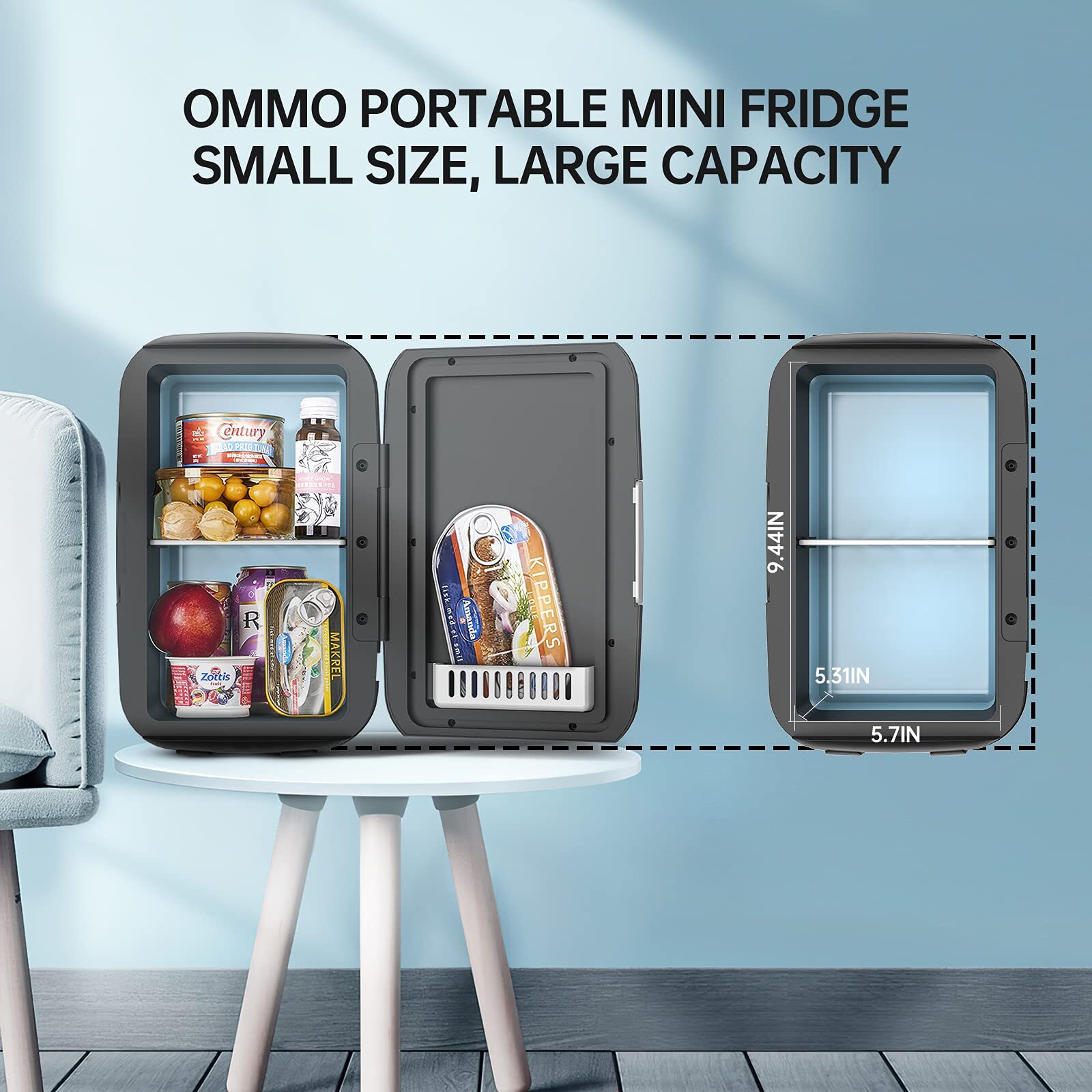 OMMO Mini Fridge, 6 L/8 Can Portable Fridge, Cooler and Warmer, Red