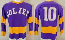 Vintage 1960s-70s Joliet Junior College Wolves Durene Hockey Jersey #10 Sandow