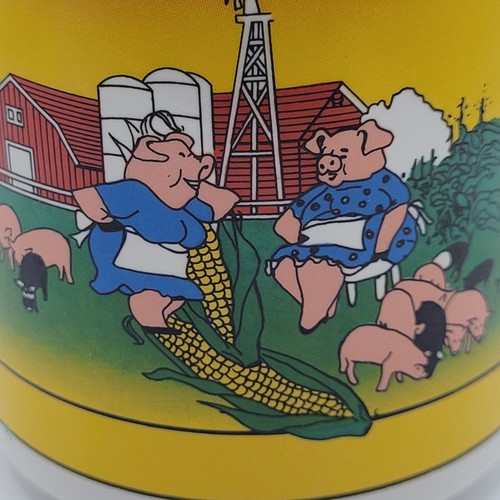 Tazza souvenir vintage IOWA personaggio divertente maiali contadino famiglia MAIS cervo dettagliata - Foto 15 di 17