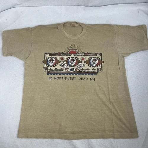 Grateful Dead Shirt Mens XL Tan Band Concert Te 1990s vintage concert t-shirt, vintage, size XL, single stitch, B+ condition