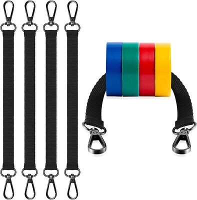 4 Pack Black Electrical Tape Holder Strap With Metal Buckles For Tools