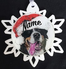 Santa Bernese Mountain Dog Breed Personalized Christmas Ornament