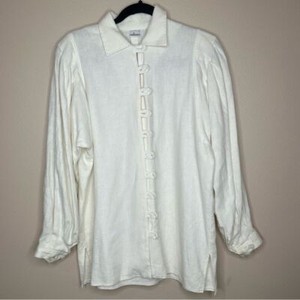 Wallmann Austria Linen blend Button Front Jacket Women's (EU 38) M Cottagecore