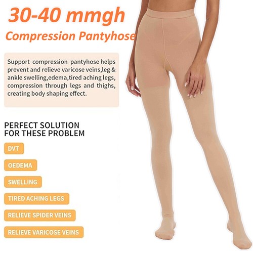 Compression Pantyhoses Stockings 30-40 mmHg Opaque Absolute Support Hose S-2XL - Picture 11 of 18