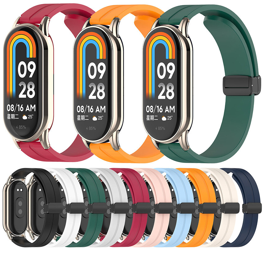 Folding Buckle Watch Strap 12MM Magnetic Buckle Silicone Watch Strap