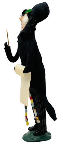 Byers Choice Caroler Conductor Baton Long Striped Scarf 1985 Bumpy Base - Picture 6 of 12
