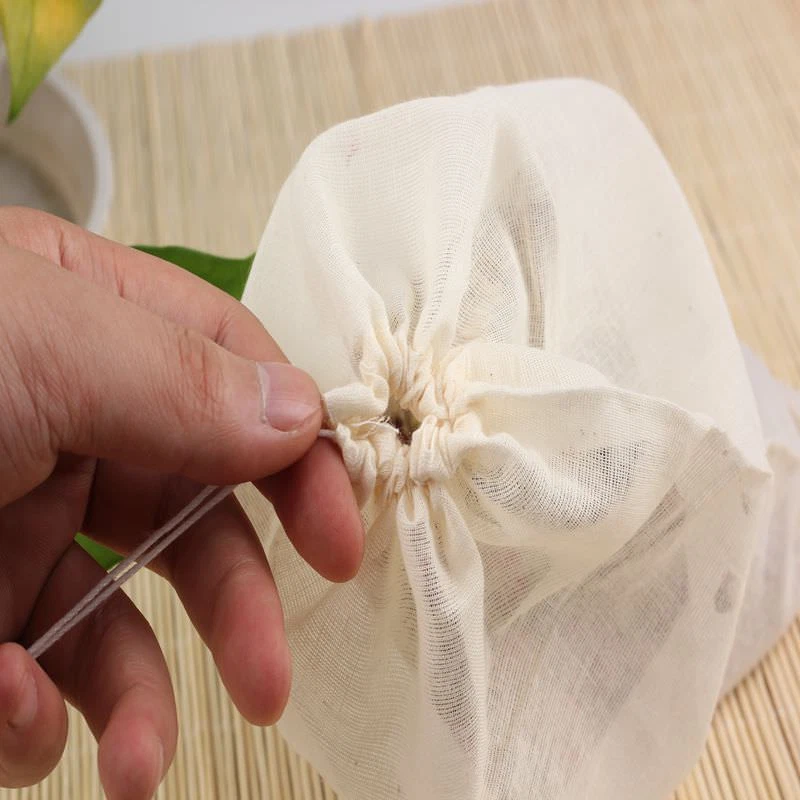 100pcs Cotton Muslin Drawstring Bath Bag Soap Herbs Tea Bags 3x4"4x6"8x10"12x16" - Image 3 of 4